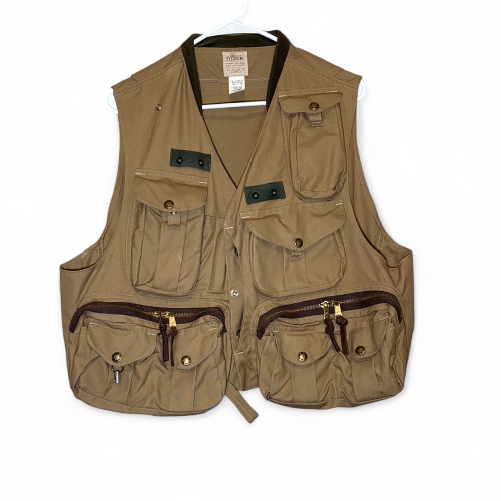 Vintage Filson Fishing Guide Vest Multi-Pocket Outdoors Gear USA Made Size M